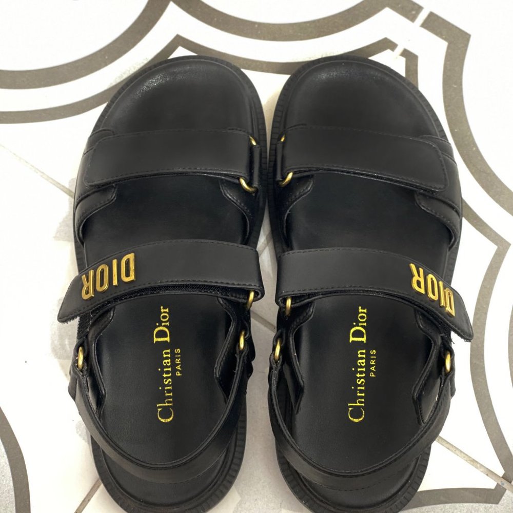 DIORACT SANDAL Black Lambskin